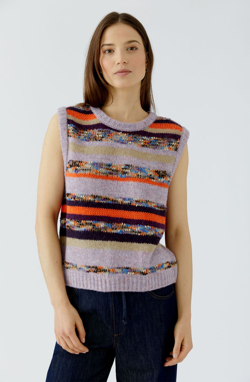 Lilac Striped Knit Slip Over