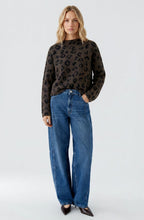 Brown Grey and Black Leopard Print Jumper