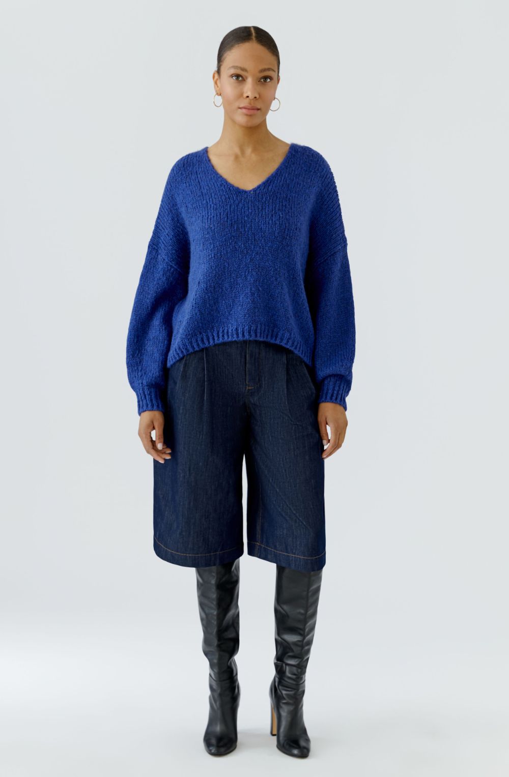 Royal Blue V-Neck Relaxed Jumper