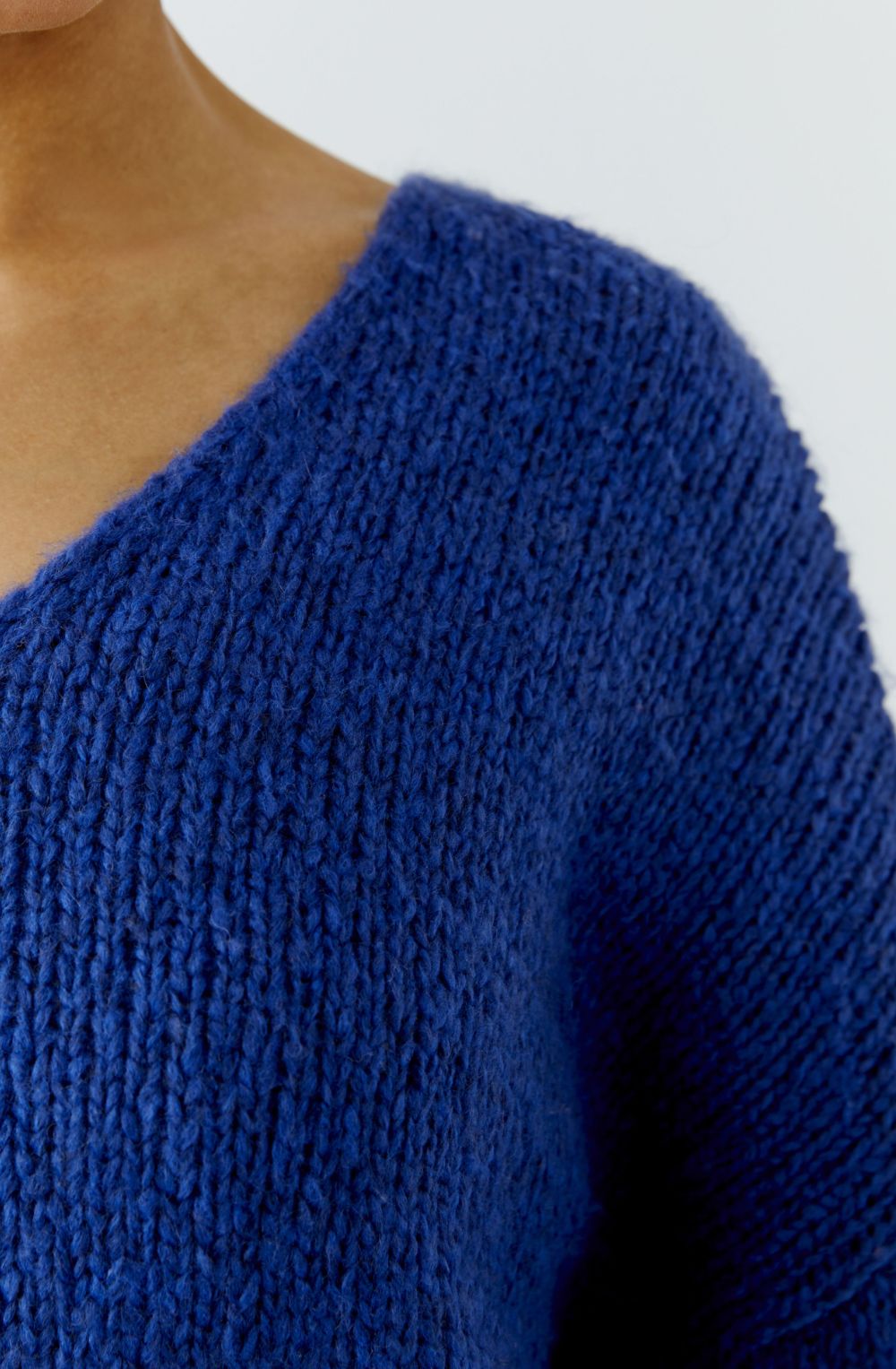 Royal Blue V-Neck Relaxed Jumper