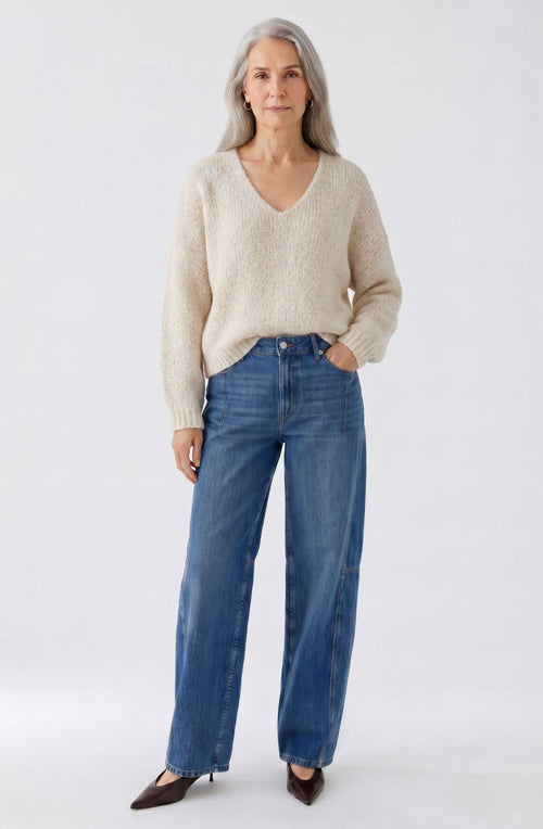 Beige Melange Chunky Knit Oversized Jumper