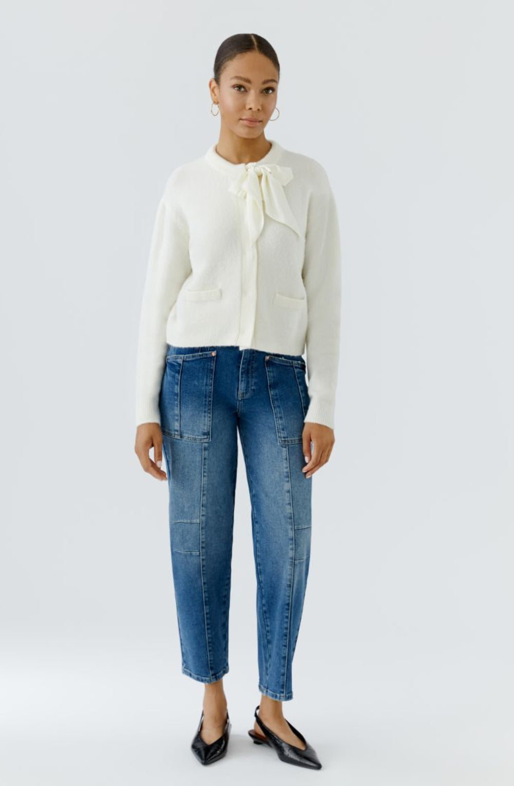 Gardenia Bow Detailed Knit Cardigan