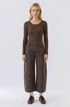 Mulch Brown Fine Ribbed Jersey Top