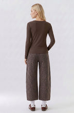 Mulch Brown Fine Ribbed Jersey Top