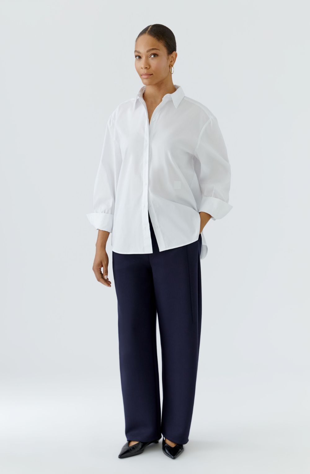 Optic White Extra Long Casual Shirt