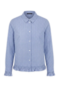 Blue Checked Ruffle Shirt
