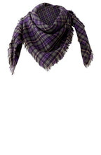 Violet Woven Plaid Square Scarf