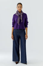 Violet Woven Plaid Square Scarf
