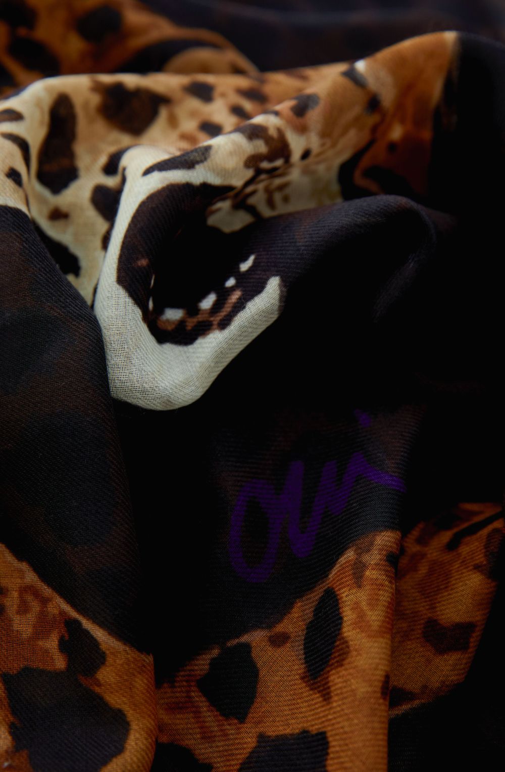 Brown and Black Oversized Leopard scarf