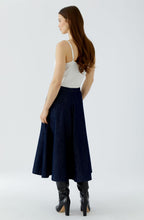 Raw Denim Mid Length Skirt