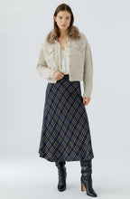 Camel & Blue Checked Skirt
