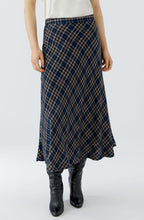 Camel & Blue Checked Skirt