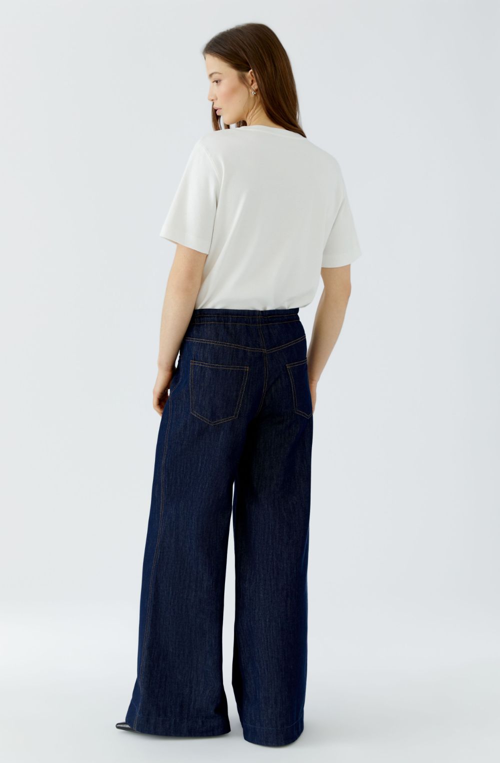 Raw Denim Wide Leg Jeans