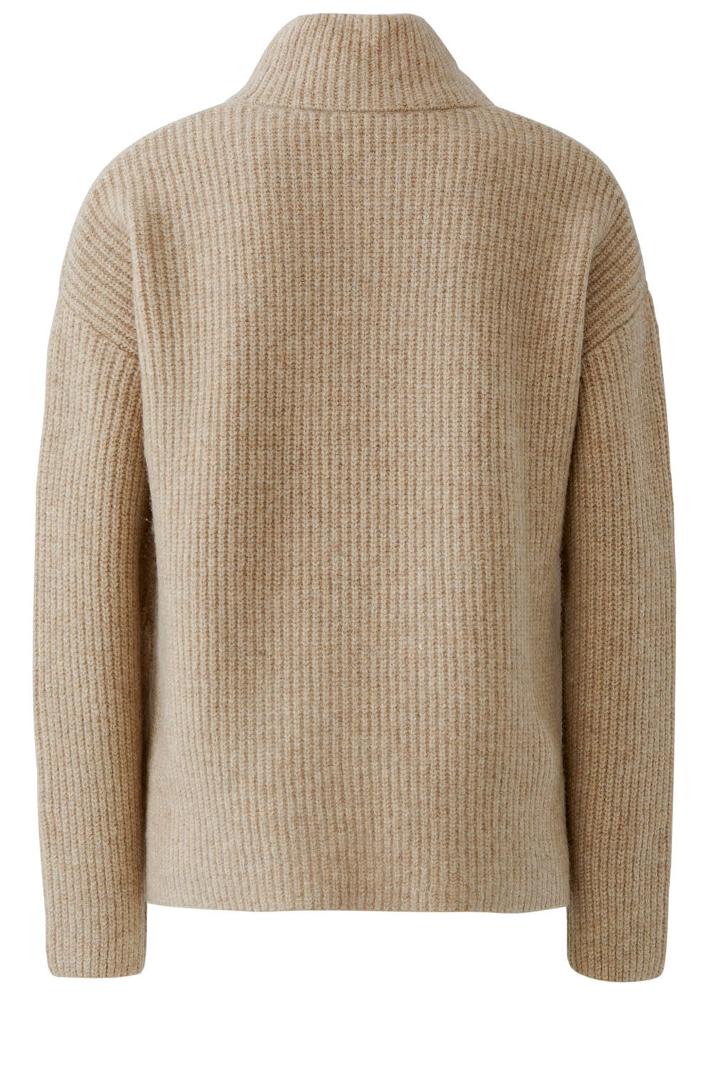 Brown Melange High Neck Oversized Jumper