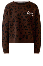 Brown Animal Print and Pink "Love" Jumper