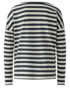 Black and Off White Striped Relaxed Top