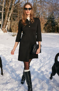 Black Crease Resistant Jersey Tailored Dress