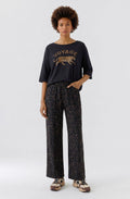 Brown Grey Leopard Print Silk Touch Scuba Trousers