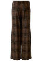 Brown Grey Checked Wide Leg Trousers