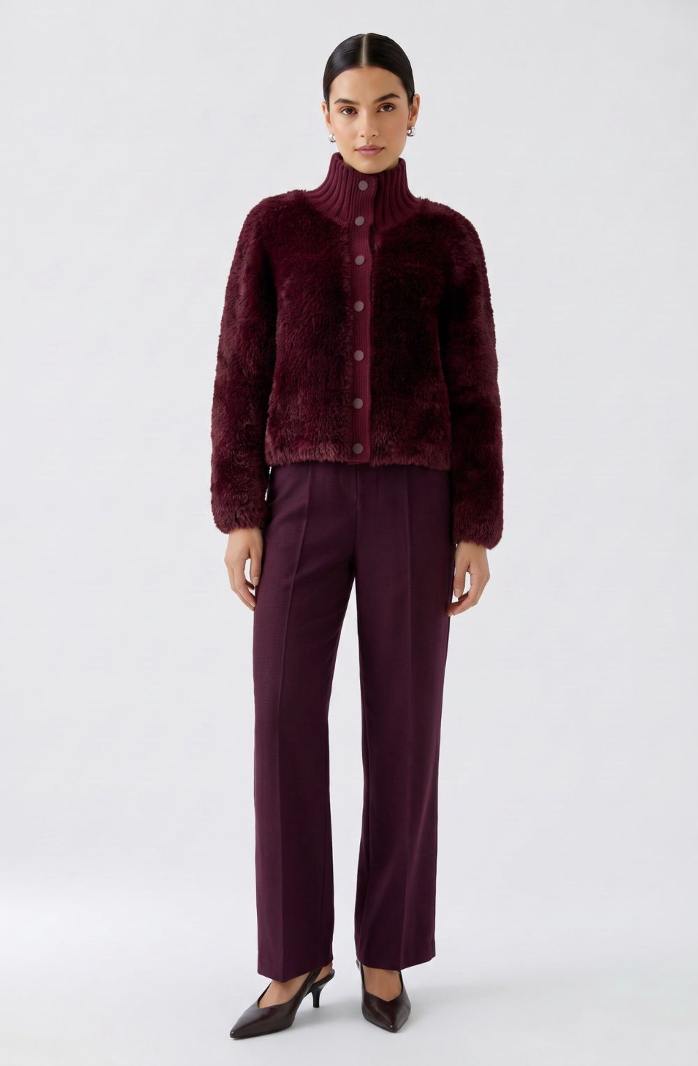 Bramble Berry Faux Fur  High Neck Jacket