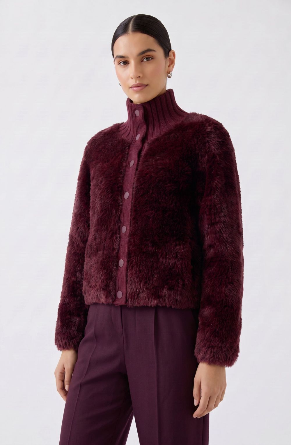 Bramble Berry Faux Fur  High Neck Jacket