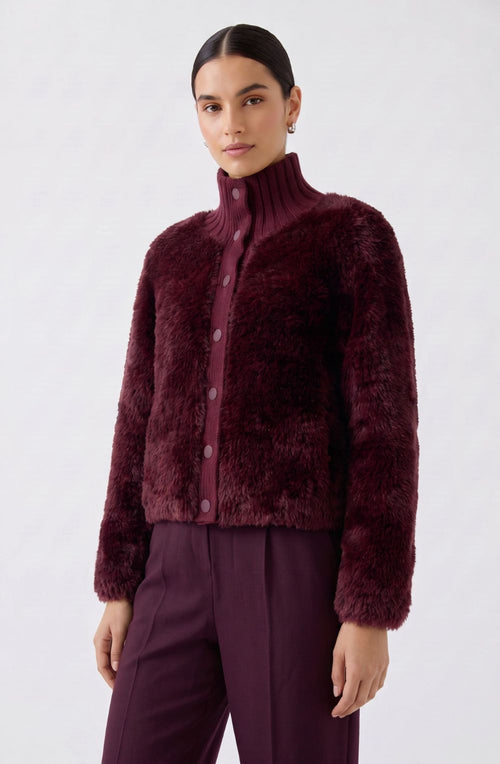 Bramble Berry Faux Fur  High Neck Jacket