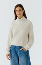 Off White High Neck Chunky Ribbed Knit Jumper