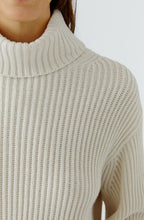 Off White High Neck Chunky Ribbed Knit Jumper