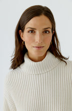 Off White High Neck Chunky Ribbed Knit Jumper
