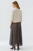 Light Beige Melange High Neck Short Sleeve Jumper