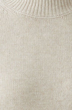 Light Beige Melange High Neck Short Sleeve Jumper