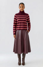 Dark Red Maroon and Pink High Neck Jumper