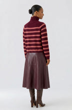 Dark Red Maroon and Pink High Neck Jumper