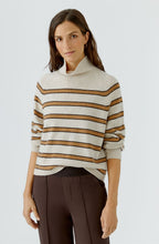 Camel and Light Beige High Neck Jumper