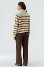 Camel and Light Beige High Neck Jumper