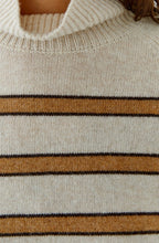 Camel and Light Beige High Neck Jumper