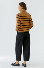 Camel, Orange and Dark Brown High Neck Jumper