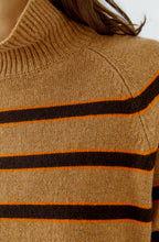 Camel, Orange and Dark Brown High Neck Jumper