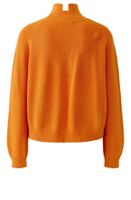 Orange High Neck Loose Fit Jumper