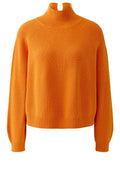 Orange High Neck Loose Fit Jumper