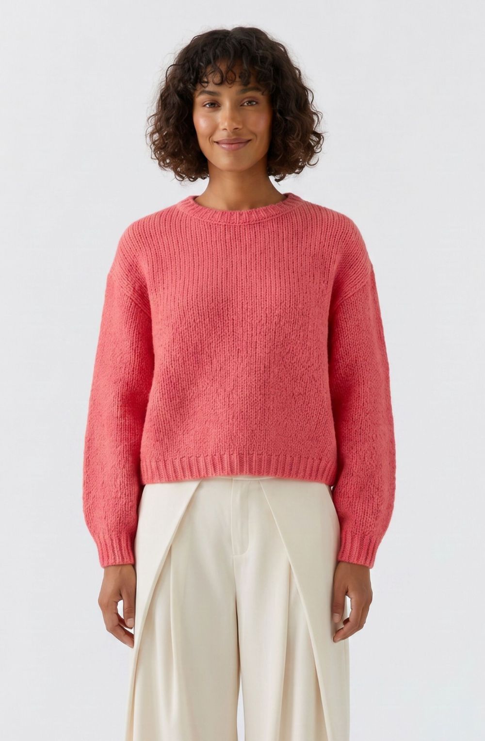 Carmine Pink Chunky Angel Knit Jumper