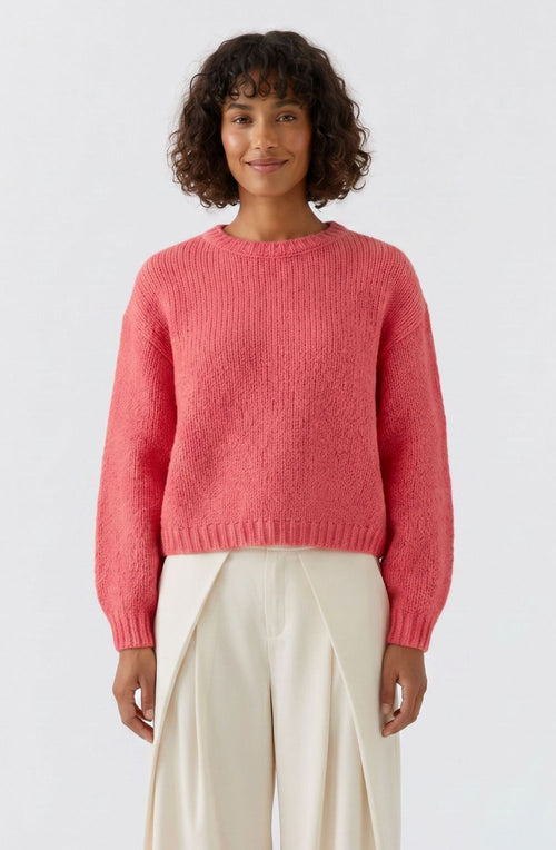 Carmine Pink Chunky Angel Knit Jumper