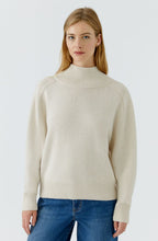 Off White High Neck Loose Fit Jumper