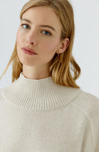 Off White High Neck Loose Fit Jumper