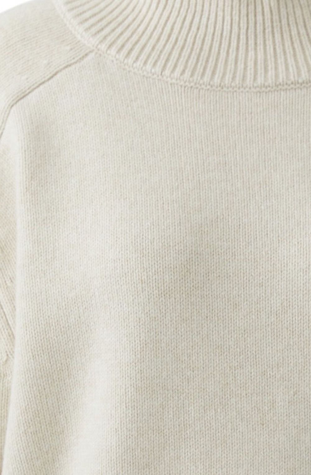 Off White High Neck Loose Fit Jumper