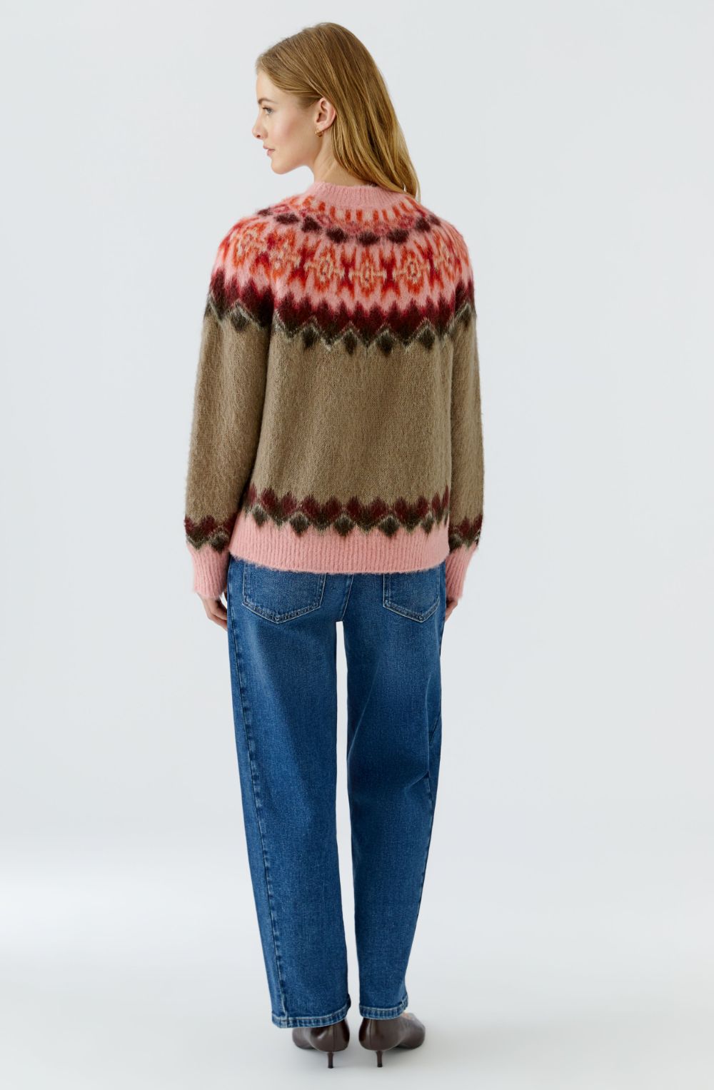Light Brown Rose Norwegian Style Fluffy Jumper