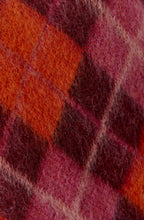 Dark Red Maroon and Pink Argyle Brushed Knit Jumper