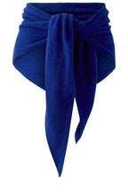 Royal Blue Knitted Triangle Scarf