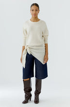 Off White Knitted Triangle Scarf