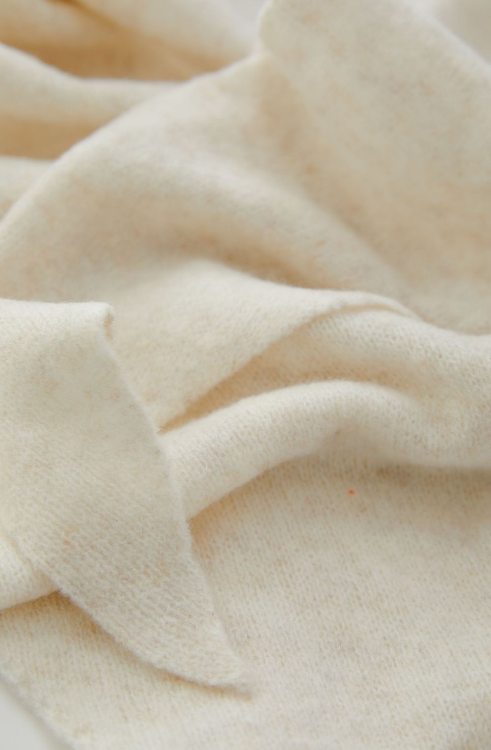 Off White Knitted Triangle Scarf